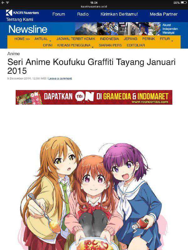 Artikel Newsline, terlihat dari iPad