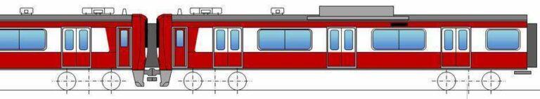 Desain bagian samping kereta seri N1000 tipe 1800 | Sumber: Keikyu Corporation