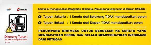 Himbauan untuk penumpang yang hendak turun di stasiun Cakung