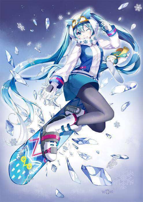 Snow Miku versi 2016, tampil lebih sporty.