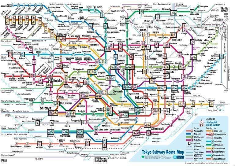 Peta Subway milik Tokyo Metro | Sumber: http://mapsof.net/