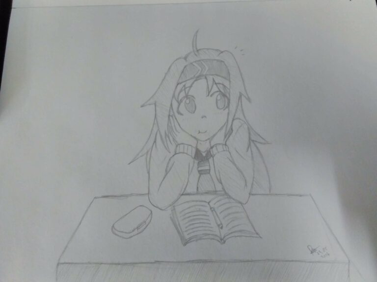 "Fanart Yuuki Konno yang saya buat sendiri di hari ulang tahunnya"