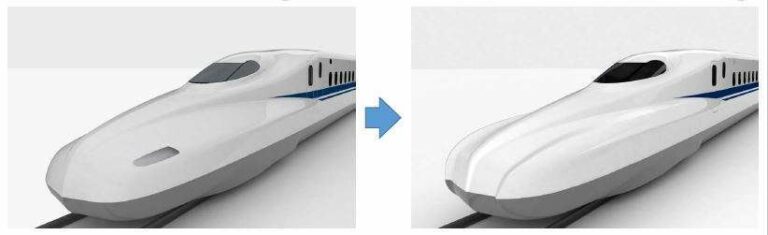 Perbandingan bentuk muka antara N700A (kiri) dengan N700S (kanan)
