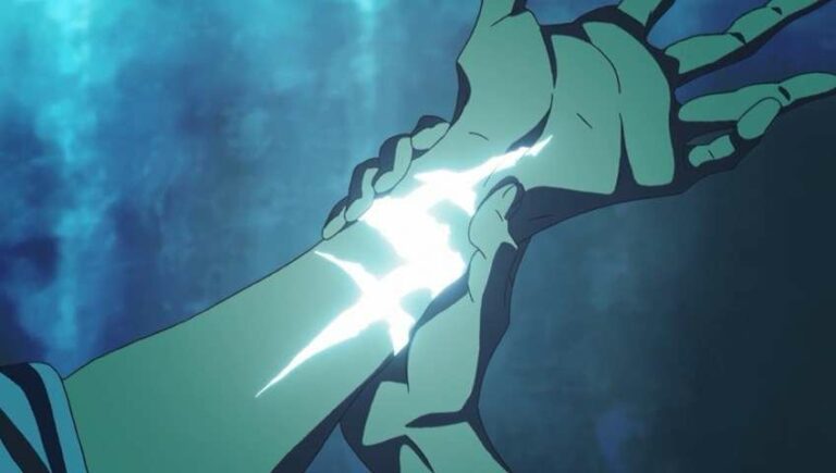 Bekas luka Kizna System, terlihat bagaikan huruf katakana Ki (キ), awalan dari Kizuna (hubungan) atau Kizu (luka).