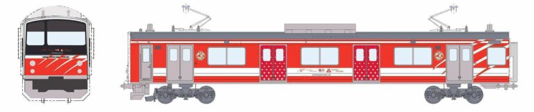 Tampilan Eksterior dari KRL seri 6000, 6501F dengan desain ala kereta MGB | Sumber: fujikyu-railway.jp