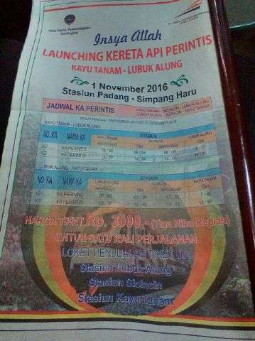 Pengumuman launching KA perintis