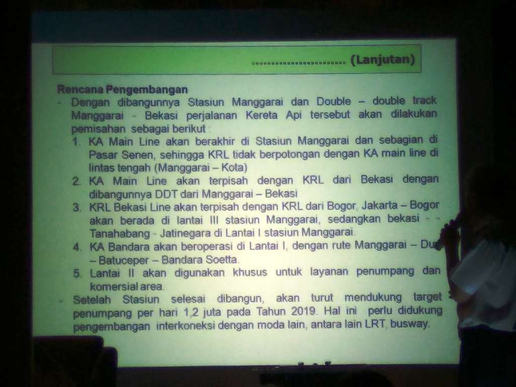Beberapa poin utama dalam pengembangan stasiun Manggarai