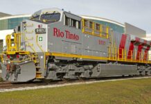 Rio Tinto Sukses Uji Coba Perjalanan KA Barang Perdana Tanpa Masinis! Ilustrasi: Lokomotif KA Barang yang telah ditanam sistem otomatis oleh Rio Tinto (WA Business News)