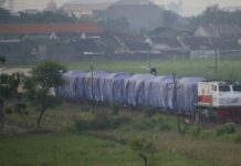 Rangkaian Pertama LRT Palembang Diberangkatkan Dari Madiun