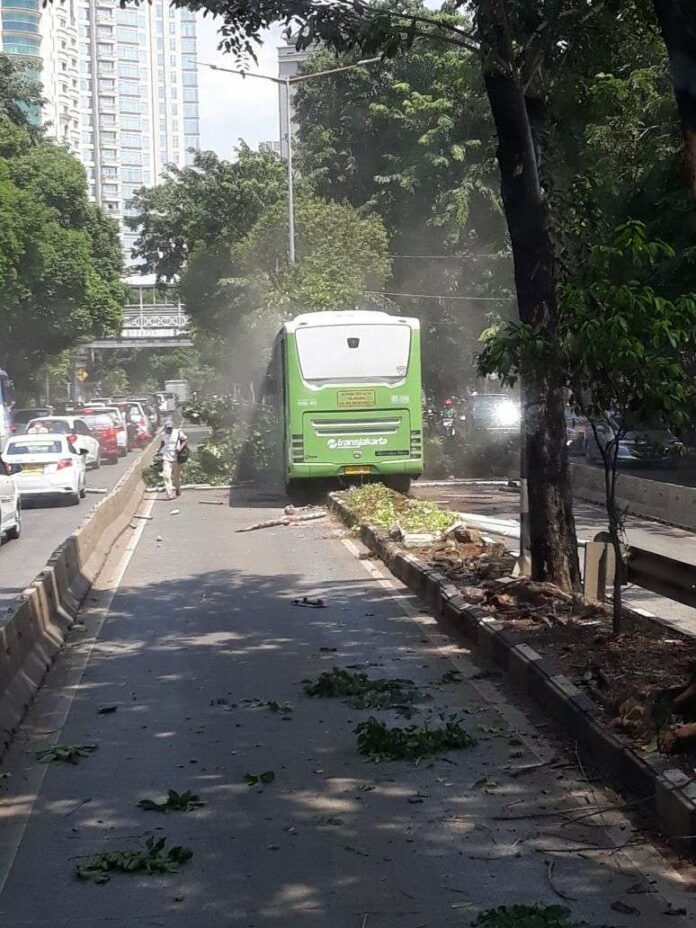 Menabrak Median Jalan Di Koridor 8