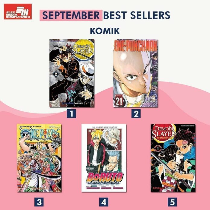 kimetsu no yaiba best seller elex media 2020