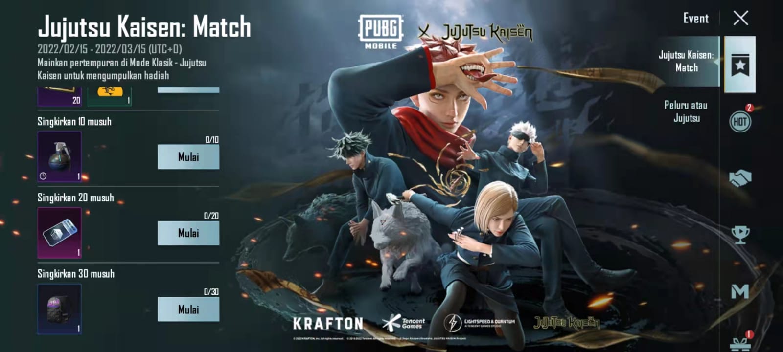 jujutsu kaisen pubg mobile