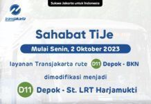 Rute D11 Transjakarta ditunda mulai 2 Oktober.