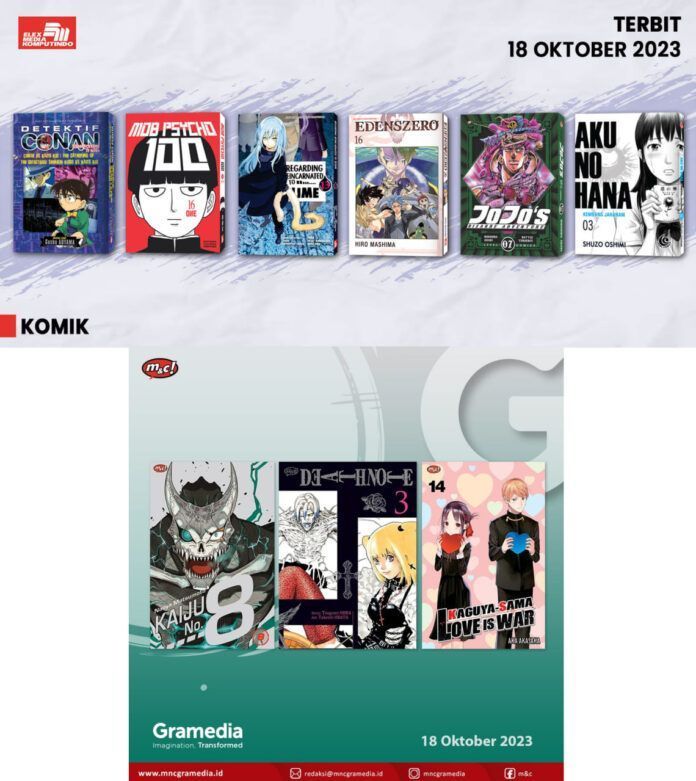 Jadwal Terbit Komik Tanggal 18 Oktober 2023