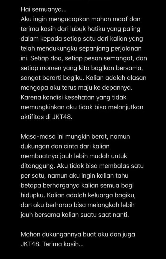 Pesan singkat dari Shasa