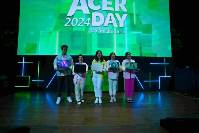 Brisia Jodie, Acer Ambassador bersama Fransisca Maya, Head of Marketing Acer Indonesia, Leny Ng, President Director Acer Indonesia, Theresia Hanydawati, Head of Consumer Product Manager Acer Indonesia, Ananta Vinnie, Music Produce