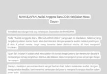 MAHA5JAPAN Mengeluarkan Kebijakan Baru Mengenai Audisi