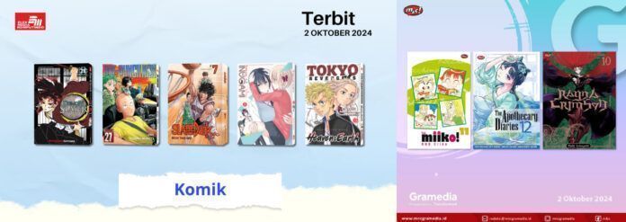 Jadwal Terbit Komik Tanggal 2 Oktober 2024