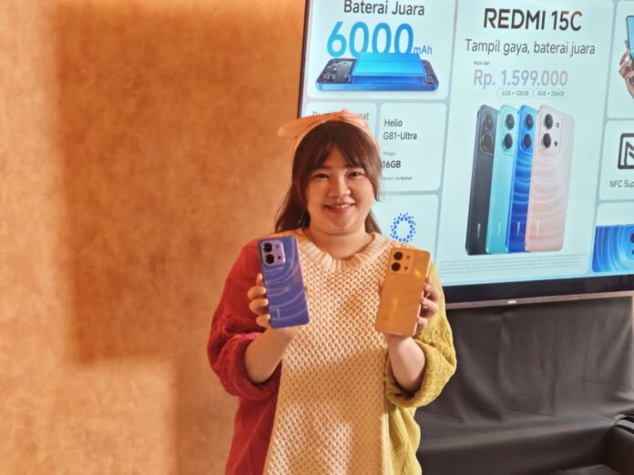 Falencia, PR Manager Xiaomi Indonesia dalam peluncuran Redmi 15C Redmi 15C