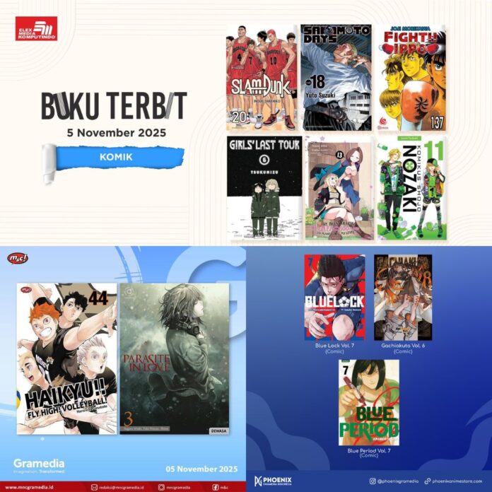 Jadwal Terbit Komik Tanggal 5 November 2025