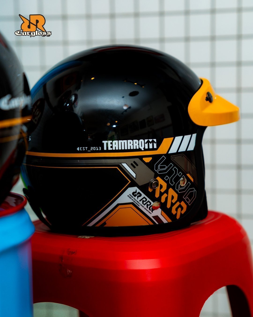 Detail dari helm kolaborasi RRQ x Cargloss
